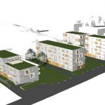 Betonmast Eiendom Illustrasjon av blokker med leiligheter