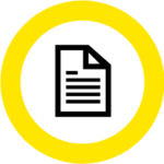 Gul sirkel rundt symbol, ark, dokument 