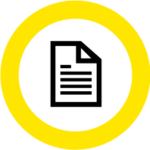 Gul sirkel rundt symbol, ark, dokument